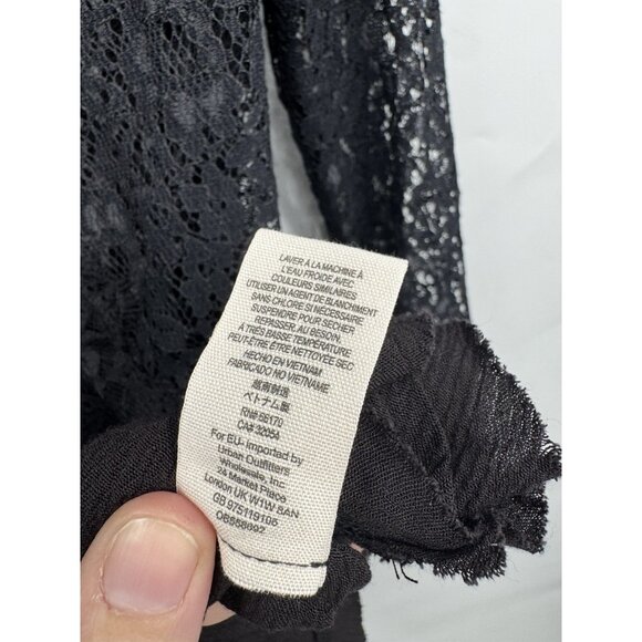 Free People Tell Tale Lace Dress Women XS Black Witchy Whimsigoth Emo Sheer - Picture 6 of 12